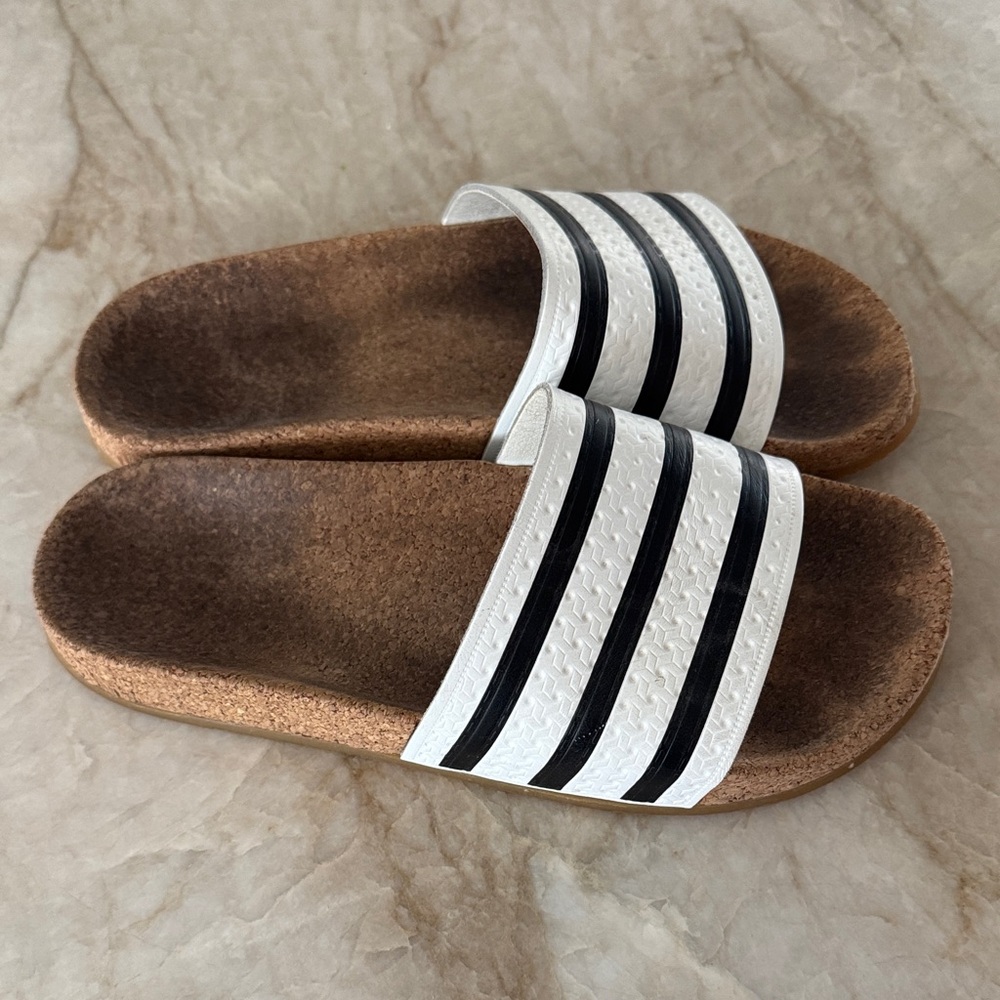 adidas White and Black Sandals